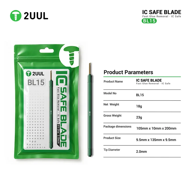 2UUL BL15 Chip Glue Revomal Blade Set For CPU IC BGA Chip Mobile Phone Repair Rework Tool