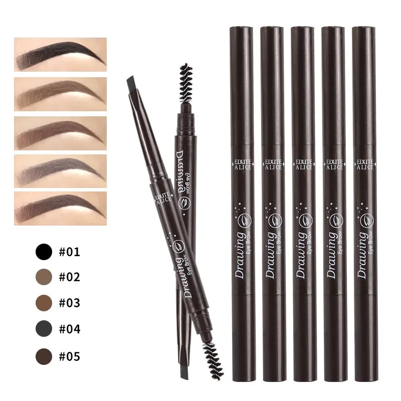 6 Colors Eyebrow Cosmetics Pencil Waterproof Double-headed Eyebrow Tattoo Natural Long Lasting Makeup Paint Eyebrow Pencil