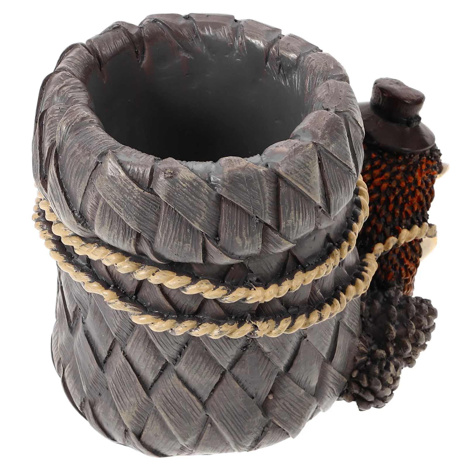 

Hedgehog Resin Desktop Pen Holder Stylish Multi-Function Organizer Practical Storage Container for Office School Students