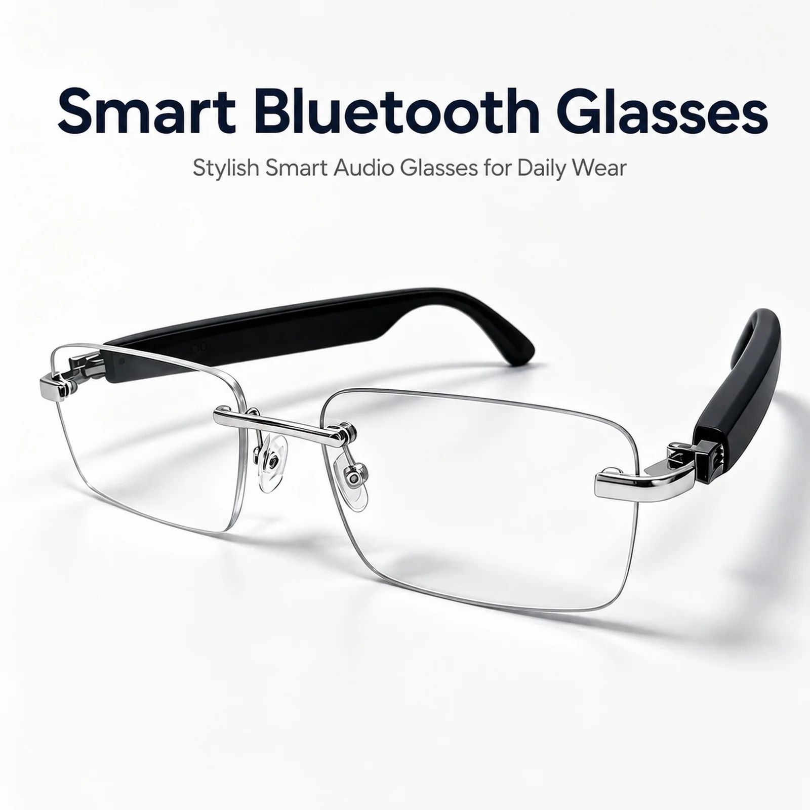 Bluetooth Smart Sunglasses, Photochromic Smartglasses and Open Ear Audio Glasses with Dual Mics for Calls and Outdoor Use
