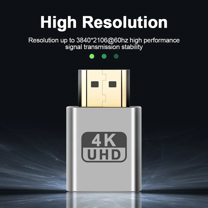 4K DDC EDID Monitor Dummy Emulator HDMI-compatible Adapter Virtual Display Fake Load Cheat Plug Connectors For BTC Mining Miner