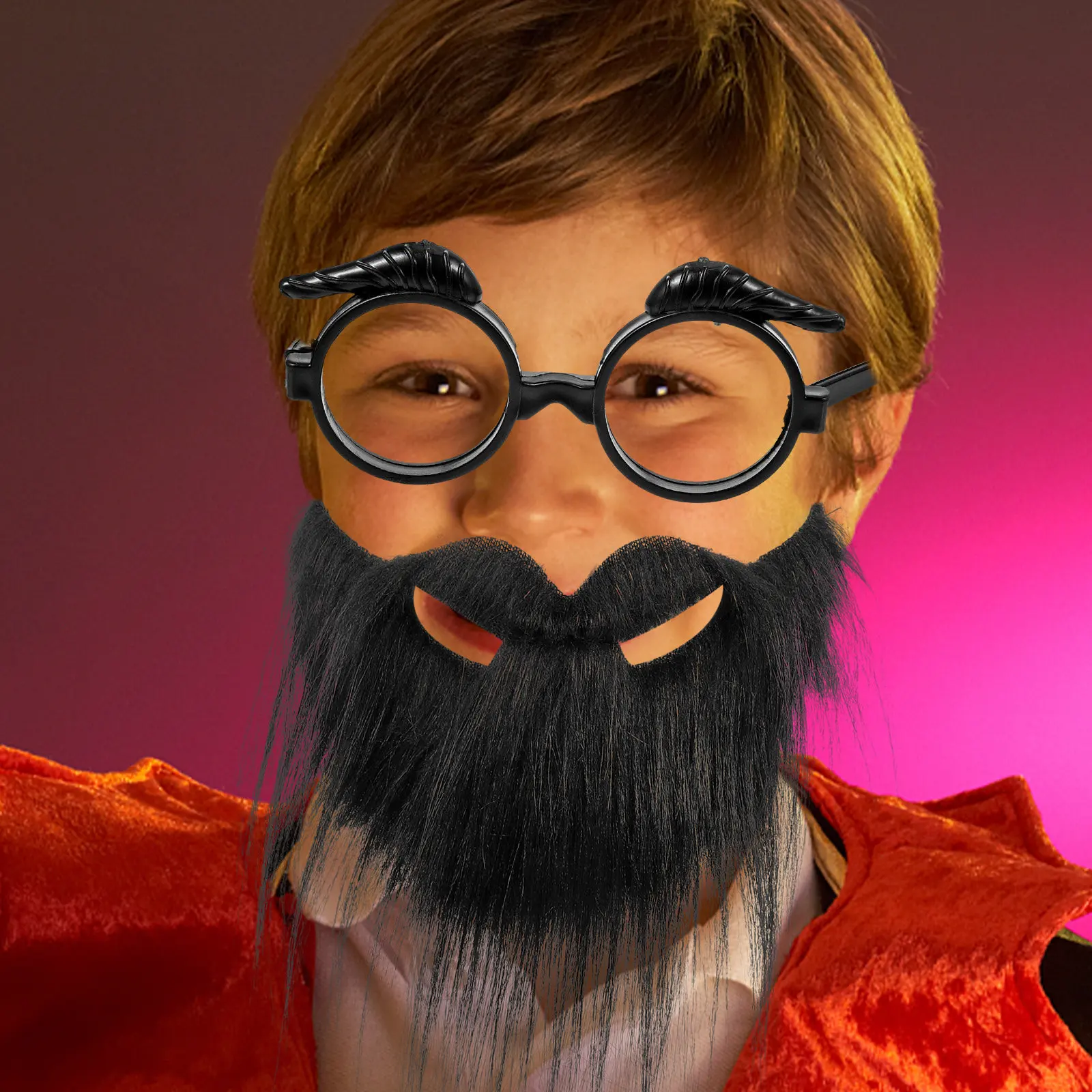 2Sets Beard Glasses Set for Old Man Costume Fake Mustache Props Lightweight Role Play Party Accessory Fun Gag Gift for Adults