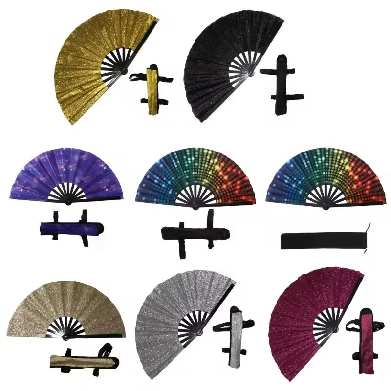 Hand Fan Foldable Country Line Dance Fan Portable Large Popping Fan for Dance Practice Party Performance Party supplies