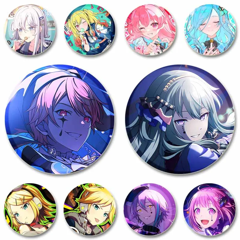 Custom Game Project Sekai Fanart Brooch Tenma Tsukasa Momoi Airi Lapel Badge Cartoon Backpack Jewelry Pins Gift for Kids Friends