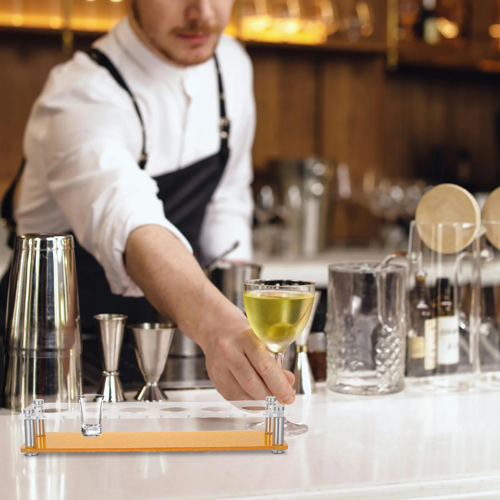 

Transparent Acrylic Cup Organizer for Beer Wine Cocktail Glasses - Portable Desktop Storage Rack Stand Holder for Home Bar Ktv