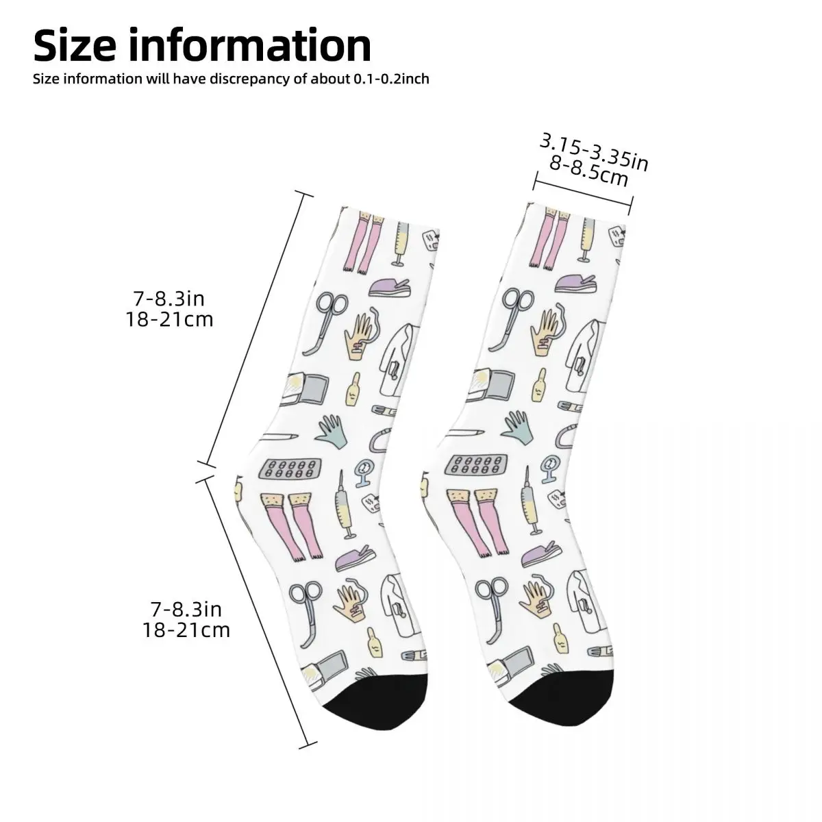 Enfermera En Apuros Nurse Medical Doctor Socks Men\'s Women\'s Fashion Socks Spring Summer Autumn Winter Middle Tube Socks Gifts