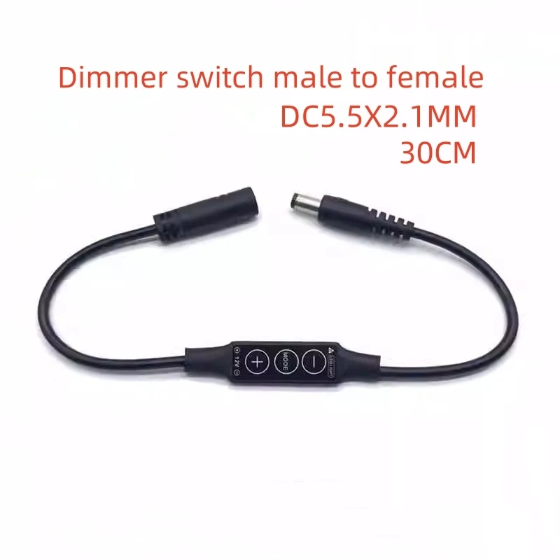 1pcs LED Lighting 5V/12V Wire-controlled Dimmer Switch Male to Female DC5521 Power Cord for LED Strip & Light Fixture