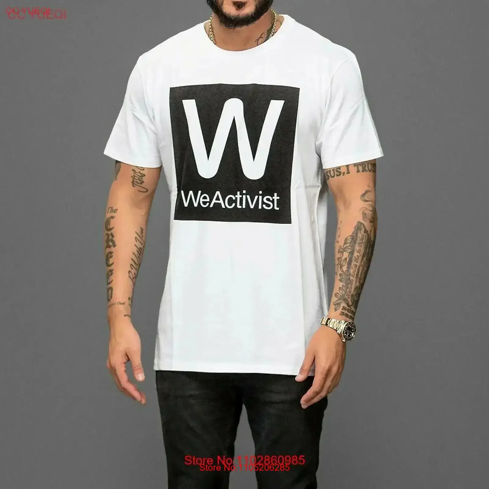 White WESC WE ACTIVIST LOGO fashion vintage T Shirt top TEE CC2 vintage Washed graphic designer clothes homme Comfortable