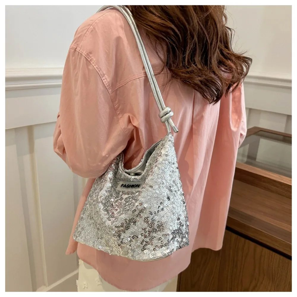 Handbag Sequins Shoulder Bags Shiny Underarm Bag Sequins Bucket Bag Crossbody Bag Messenger Bag Tote Bag Party