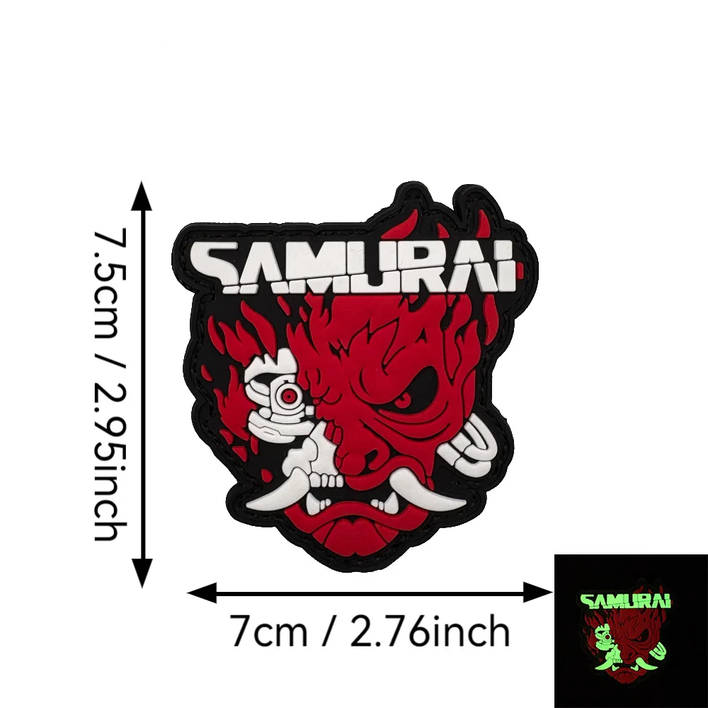 Ein Cyberpunk-Muster PVC-Aufkleber Moral-Patch Abzeichen mit Leuchteffekt im Dunkeln, für Armbinden, Rucksäcke, aus weichem Gummi – Detail 4