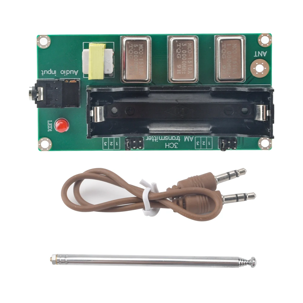 

3 Channel AM Transmitter Module Finished Product 1MHz 3MHz 5MHz Assemble Board with Antenna Audio Cable