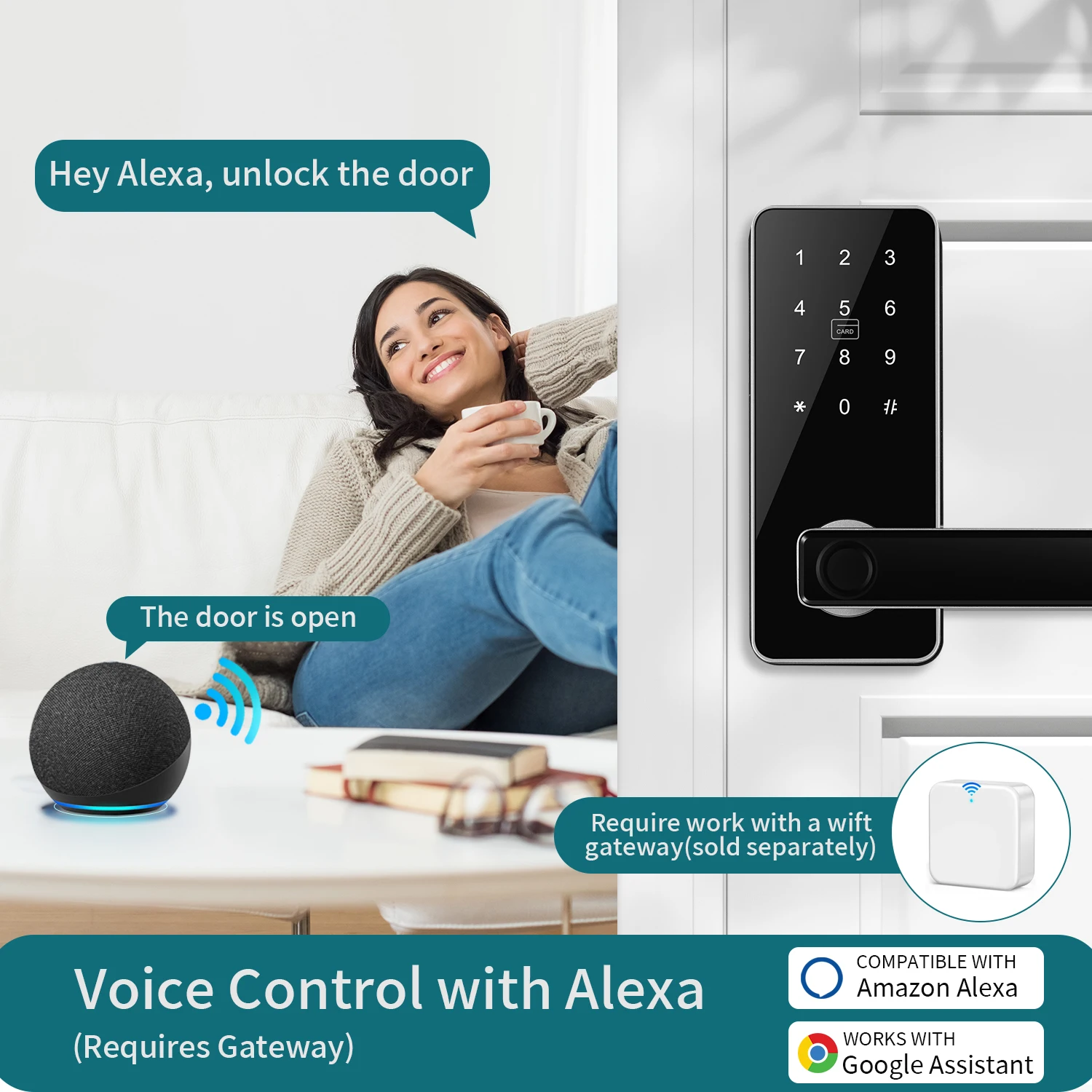 Smart Door Lock Digital Electronic Lock with Code Passcode, Electric Door Knob, Biometric Handle,  Bedroom Doors