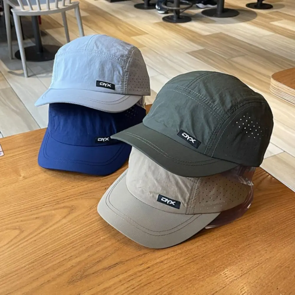 Fashion Breathable Short Brim Baseball Cap Ultra-thin Adjustable Mens Mesh Hat Peaked Soft Quick-drying Dad Hat Running