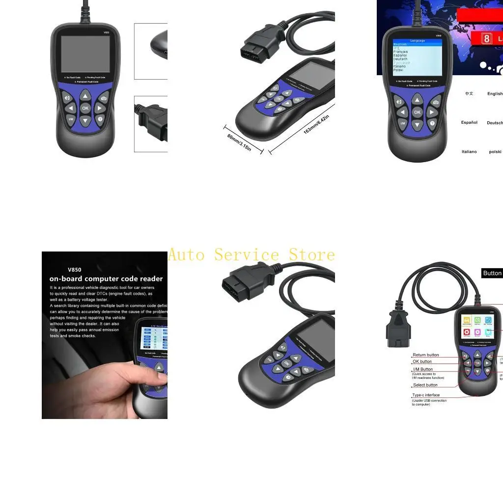 462A V850 Universal Motorbike Battery Tester 12V Battery System Detect Tool