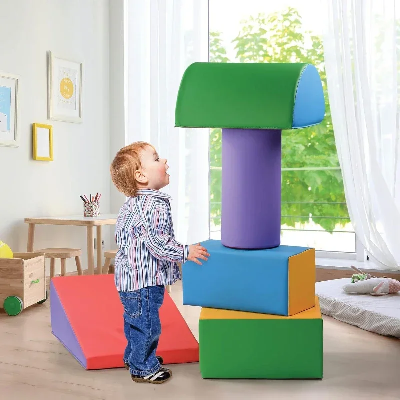 Ready To Ship Baby Toddler Colorful Indoor Soft Foam Play Climber Blocks Equipment Set For Kids