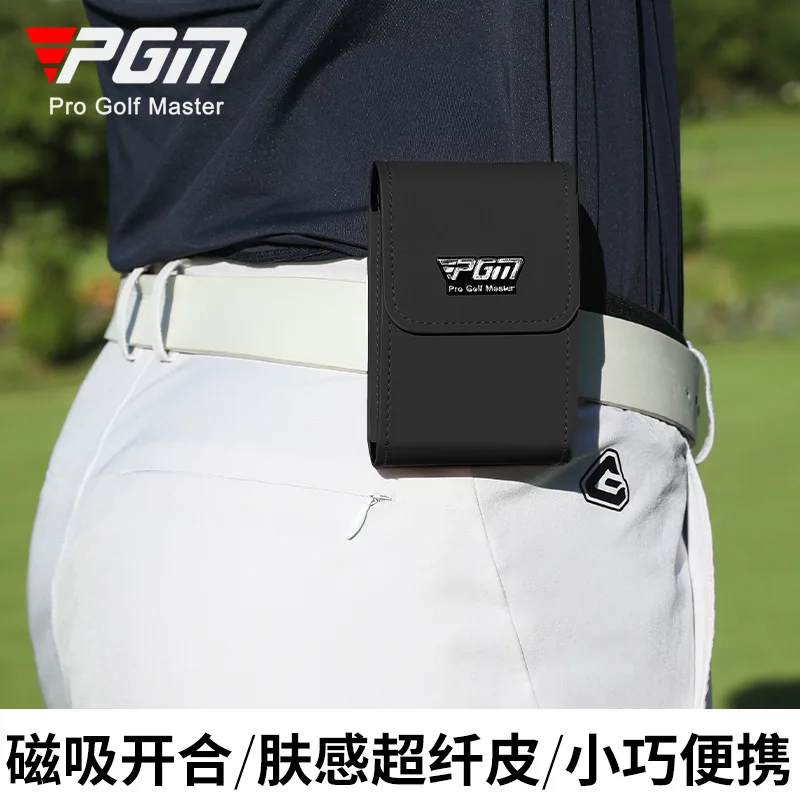 PGM Golf Rangefinder Case Ultra Leather Magnetic Closure Waist Pack for Men Women