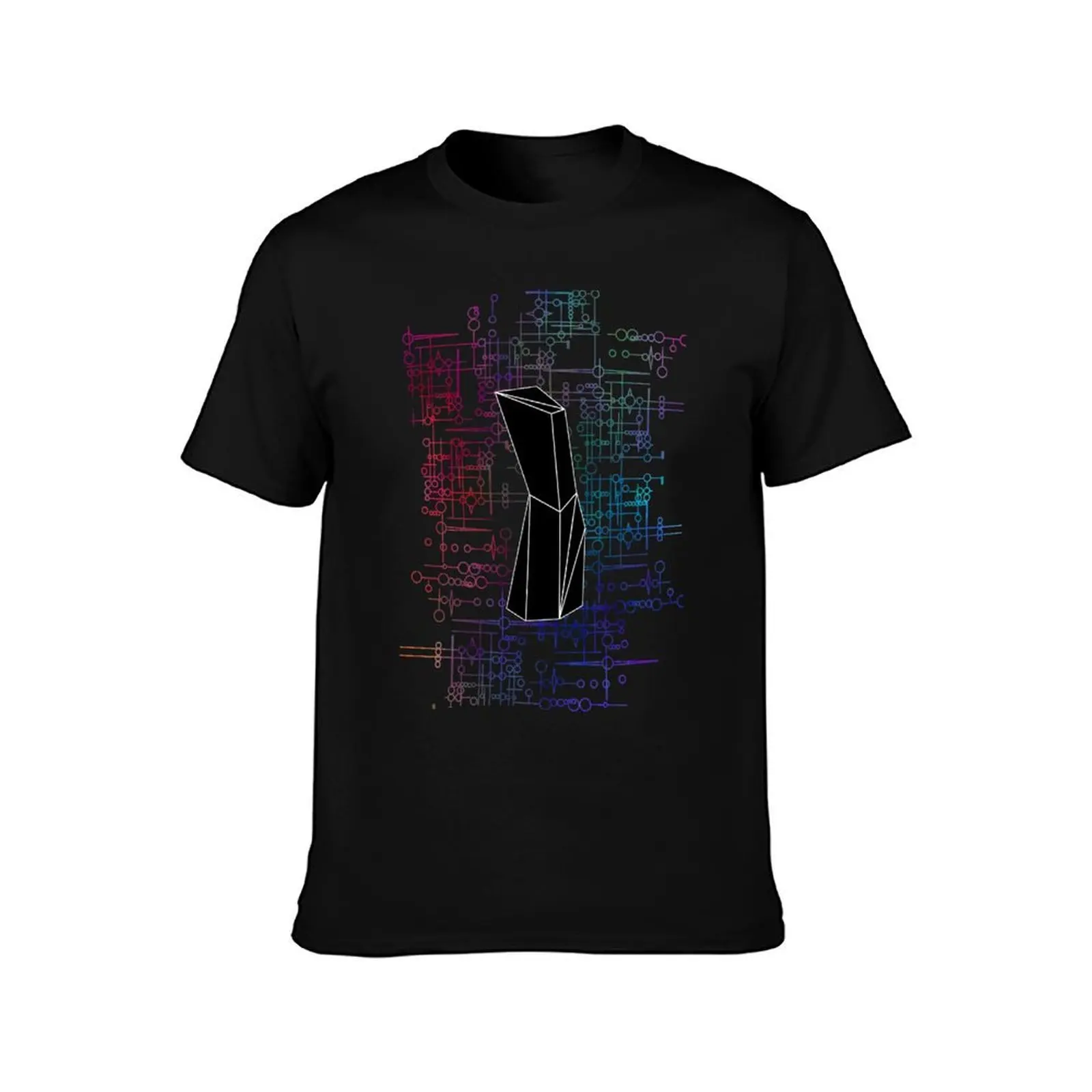 The Obelisk / The Diviner (Black and Multi-Coloured on Black) T-Shirt t shirts for man graphic vintage T-Shirt