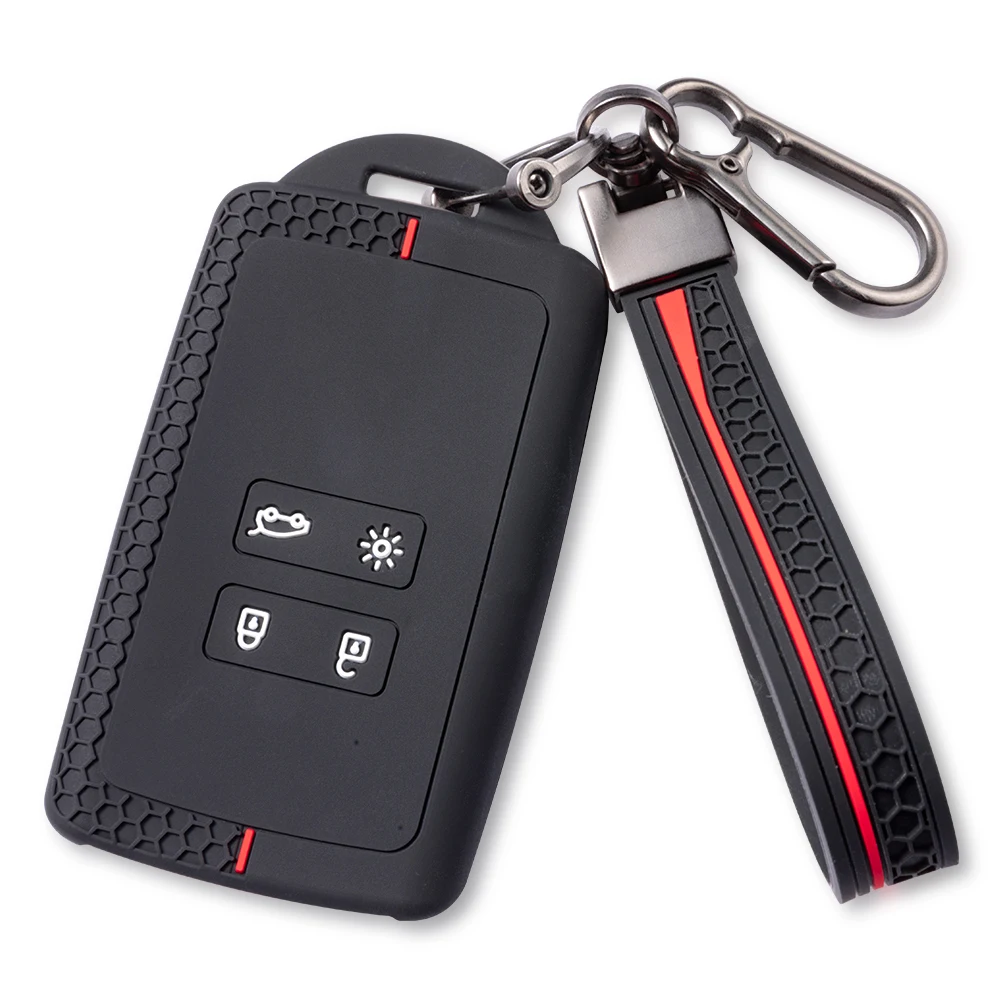 Silicone Car Key Case For Renault Captur Koleos Kadjar Zoe Arkana Espace Clio Megane Grand Scenic Sandero Dacia Duster Card