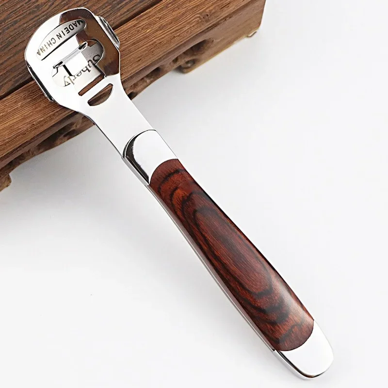 4 teile/satz Holzgriff Fuß Kallus Rasierer Ferse Füße Haut Rasierer Mais Häutchen Cutter Remover Pediküre Rasiermesser Tragbare Fuß Pflege