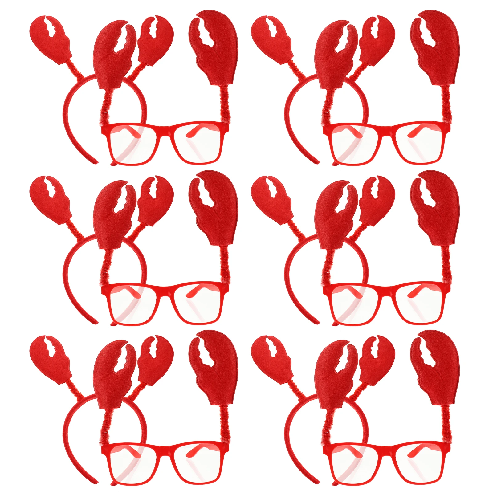 

6 set Crab Cartoon Crab Headb Headb Set Halloween Party Accessories Non Woven Baby Sunglasses Cosplay Hairb
