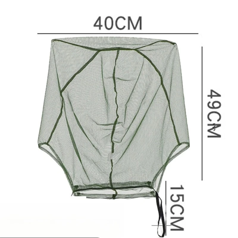 Outdoor Fishing Head Net Insect Protection Mesh Face Cover Camping Hiking Travel Breathable Fine Mesh Hood Elastic Neck Seal New