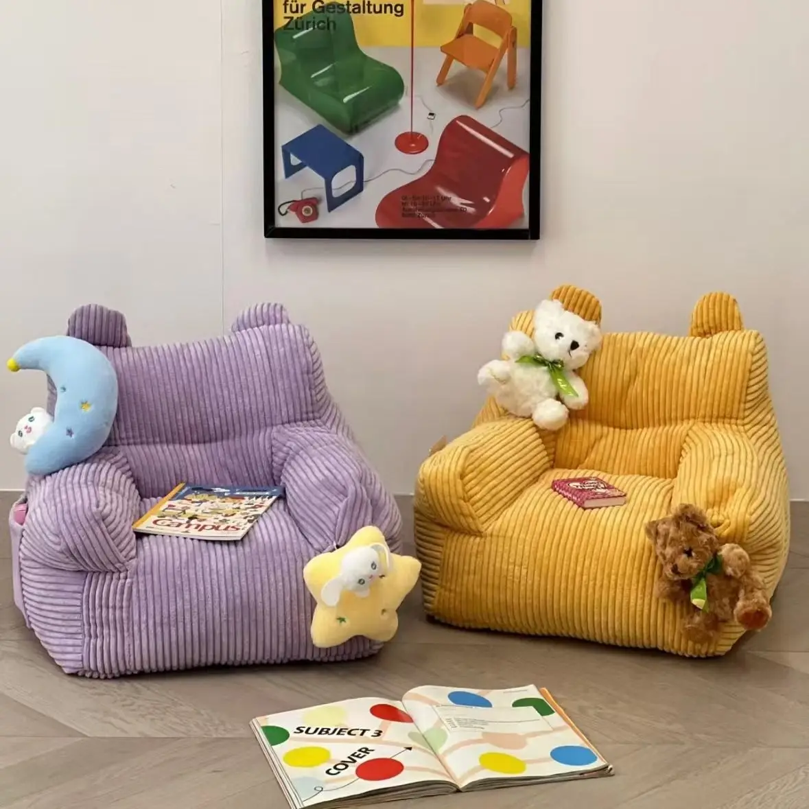 Princess Cloud Kids Lounge Chair - Plush Reading Nook Sofa for Girls, Pink Velvet Floor Seating for Bedroom Playroom Decor