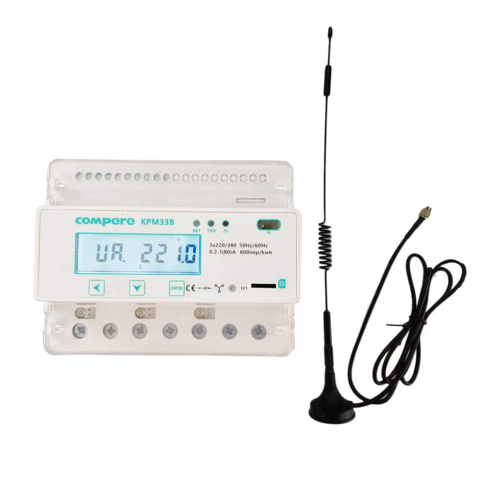 4G DIN Rail Energy Meter 100A 3-Phase Prepaid Power Meter with SIM Card and Online APP