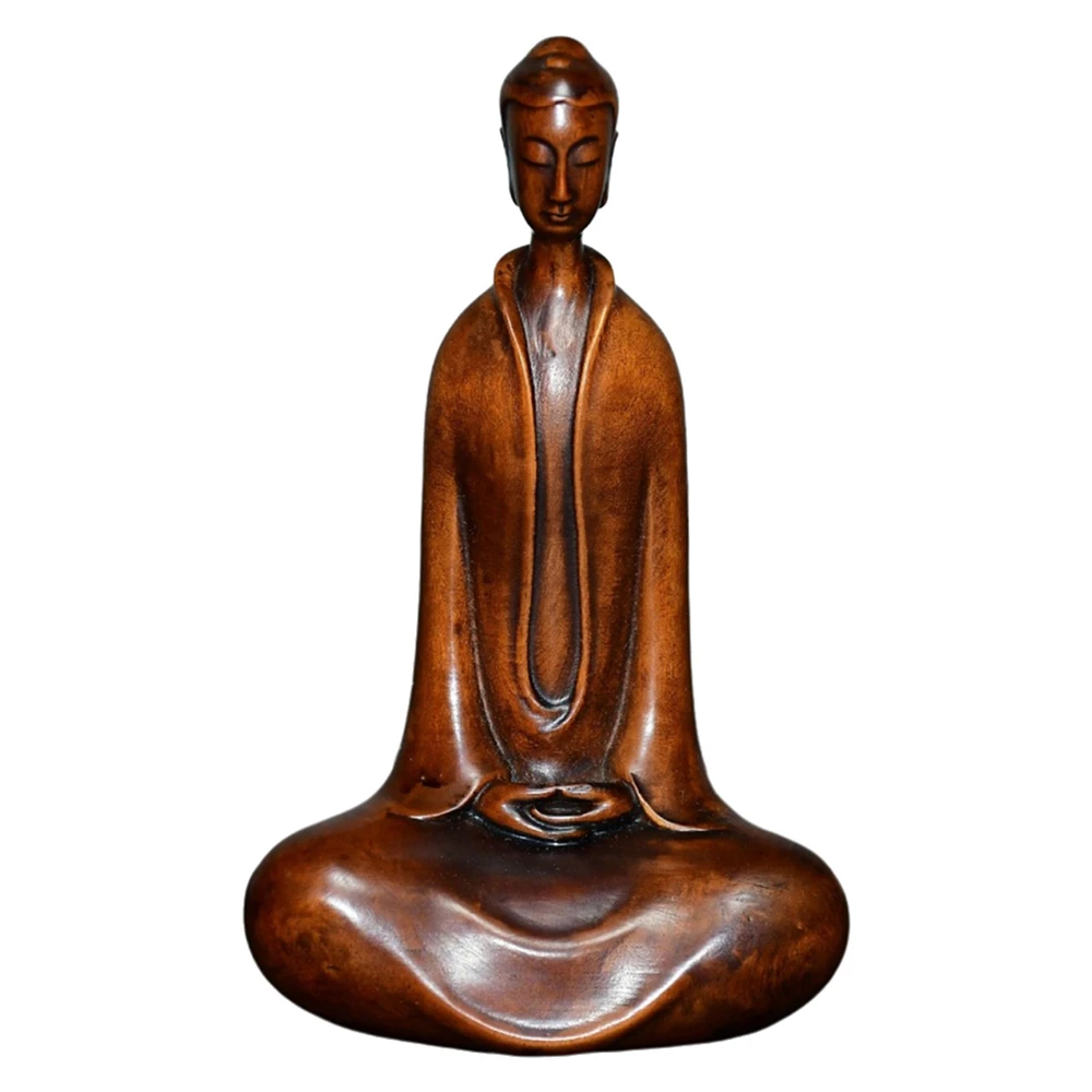 Sculpture en bois décor sculpté Figurine Zen bouddha méditation apaisant tranquilité pleine conscience pureté paix sérénité éveil