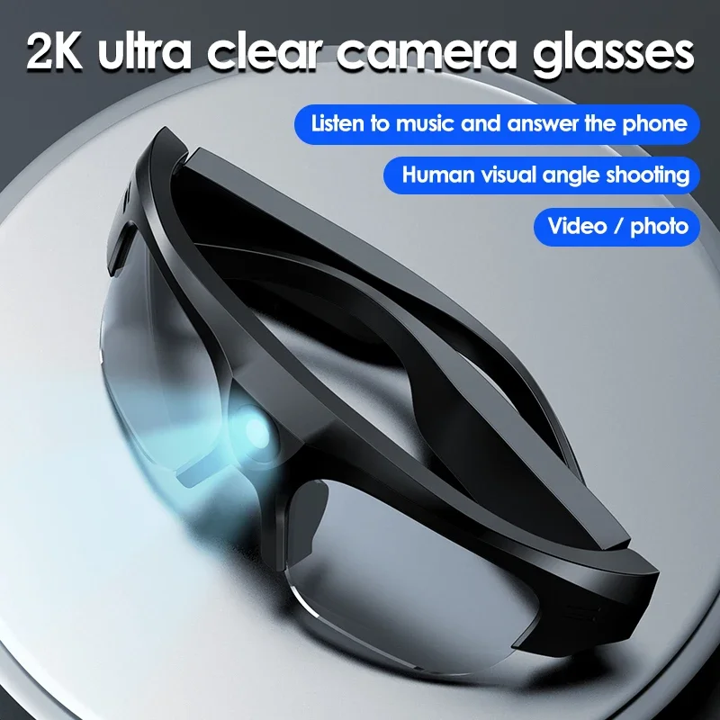 

Bluetooth Smart Glasses Camera 2K Photo Video Recording for Music / Call/ Sports/Travel/Drive/Business Sunglasses Men Women 2025