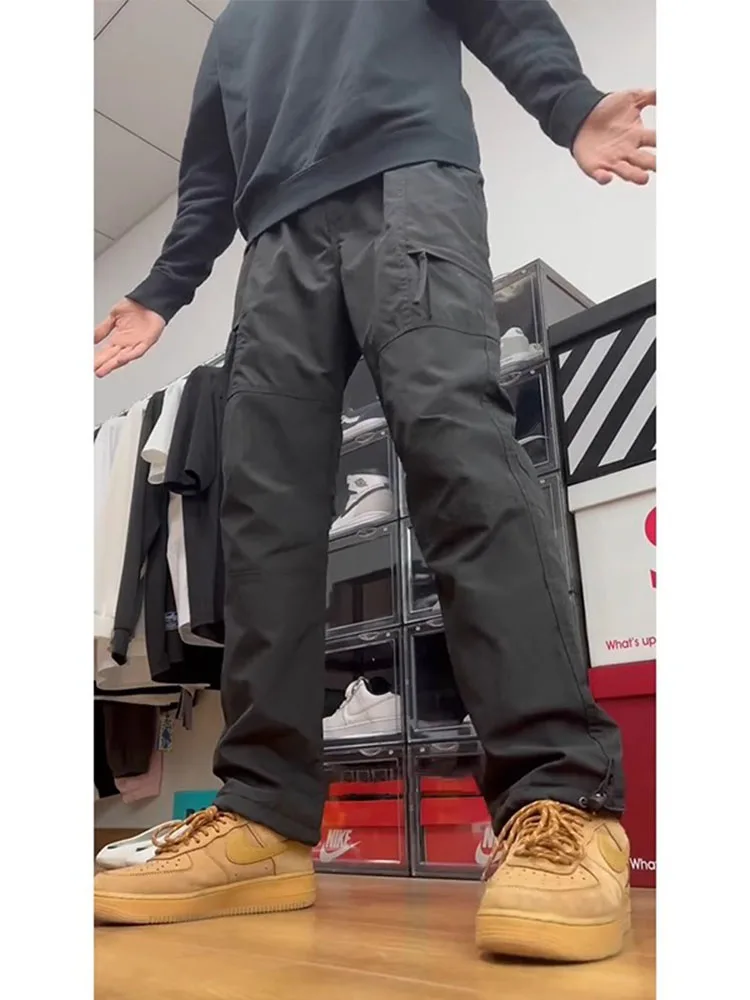 

Waterproof Winter Fce Lined ex Cargo Pants American Sle Side Zip Workwear Trousers Youth Active Sle Long Straight Leg