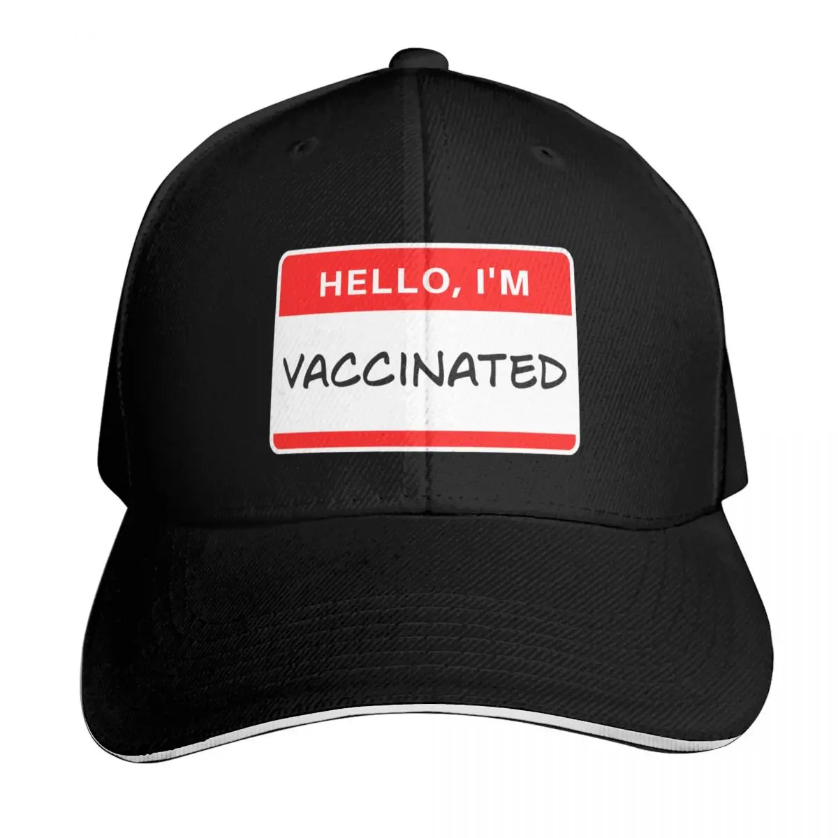 Hello Im vaccinated name tag Baseball Cap Low Profile Unstructured Unisex for Men Women Outdoor Golf Running Hiking