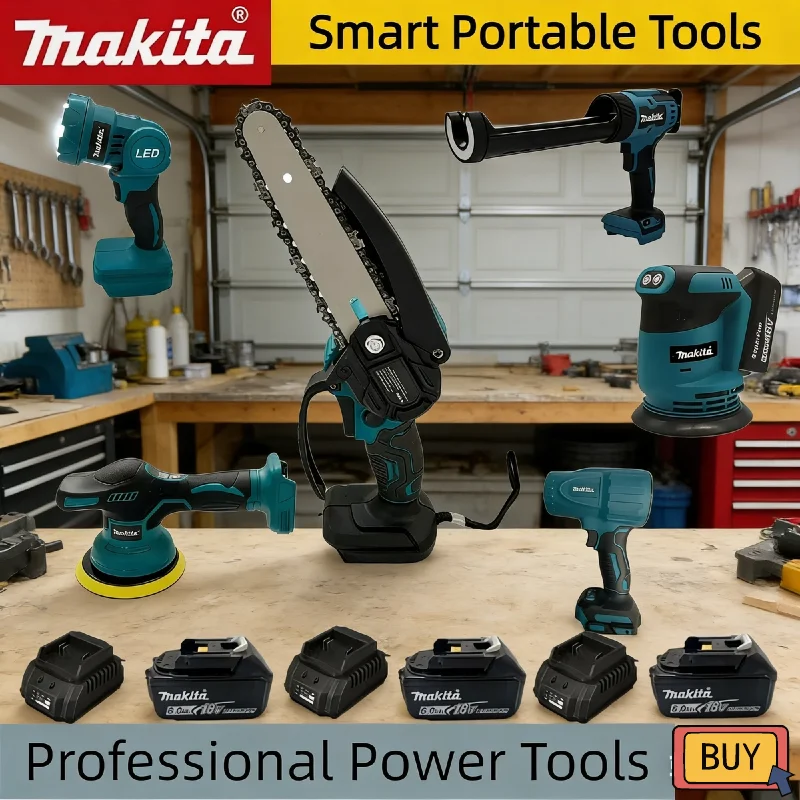 Makita Various Cordless Power Tools For 18V Battery: Polisher, Blower, Electric Caulk Gun, Work Light and Reciprocating Saw