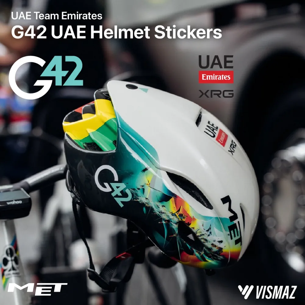 AliExpress VISMAZ UAE Team G42 MET Helmet Stickers Waterproof Vinyl Stickers Durable Cycling Team Accessories