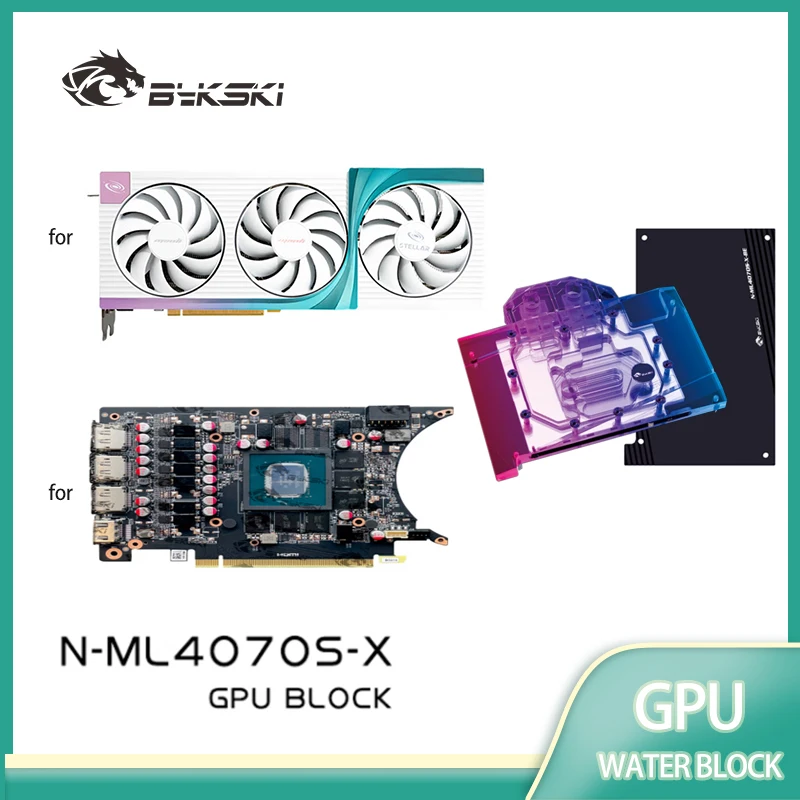 Bykski GPU Block for Manli RTX 4070 Super Gallardo (M3551+N693) Video Card Copper Cooling Radiator RGB SYNC N-ML4070S-X