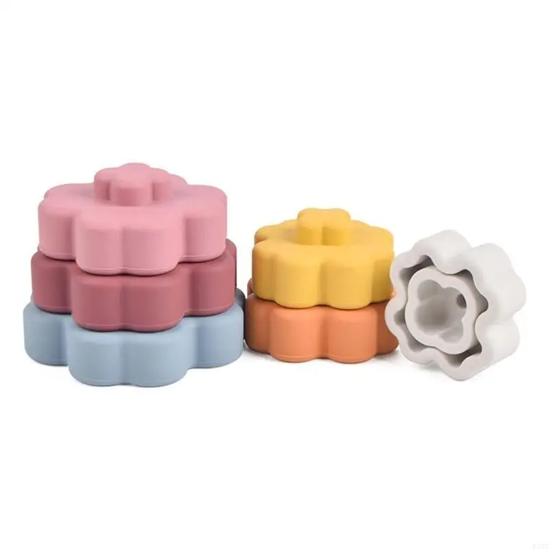 

P31C Infant Stackable Block Stacked Colorful Cups for Infants Baby Supplies