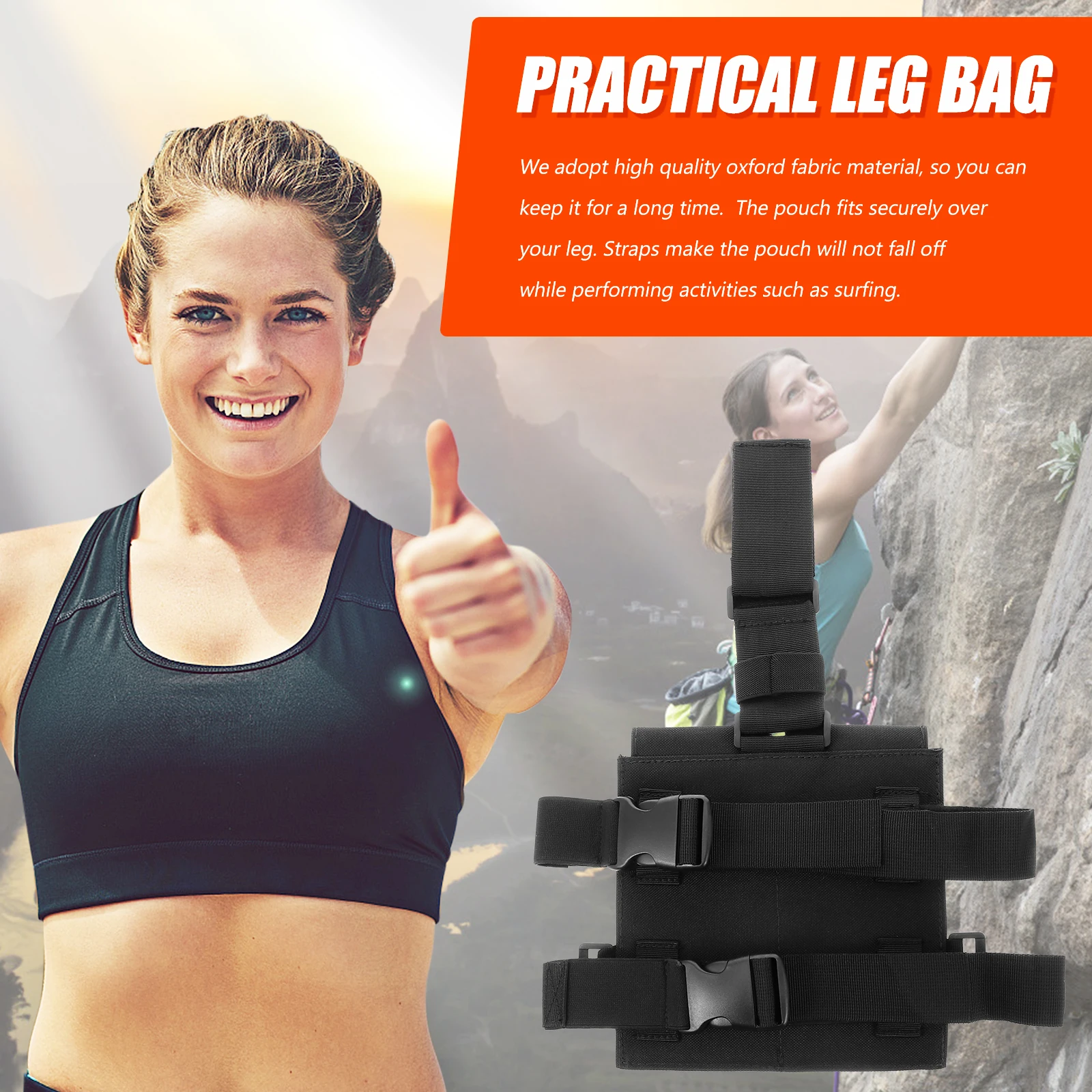 

1pc Tactical Leg Bag Oxford Fabric Waterproof Thigh Pouch Durable for Travel Camping Climbing Adventure Outdoor Activities Cell
