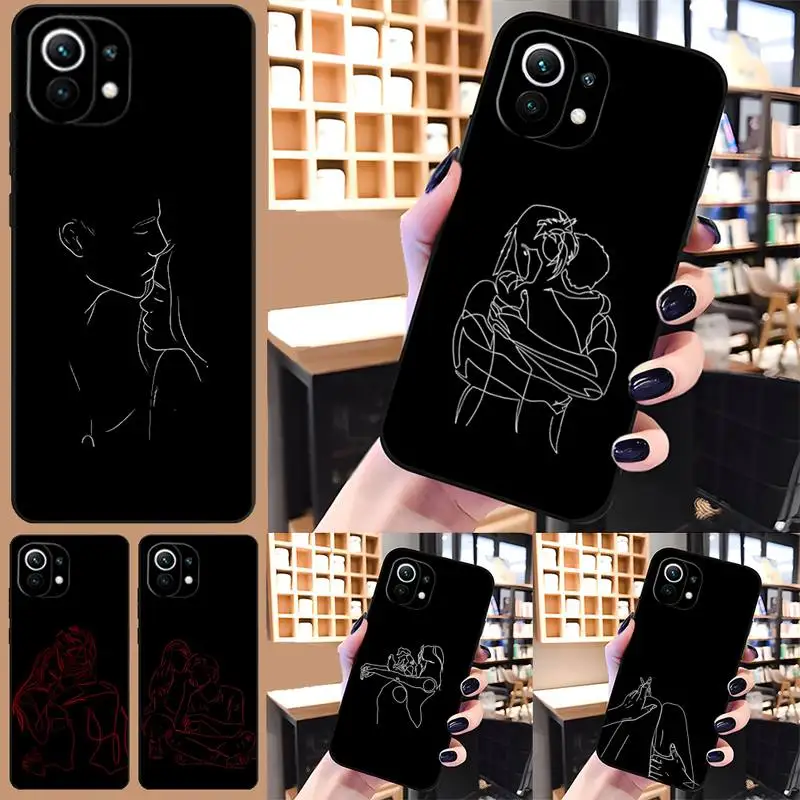 Art Simple Line Girl Phone Case Funda For Redmi Note 11 11E 10 9 8 7 Pro 10T 8A 9S 8T 7A 9A Plus Macia Shockproof Back Cover