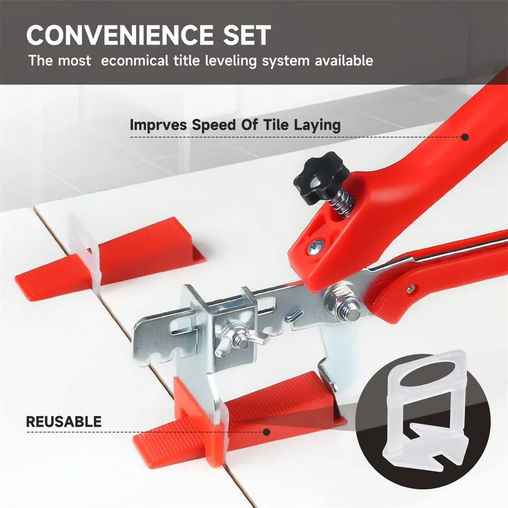 Wall Tile Leveling System Leveler Clip Spacers Plier Floor Installation Tile Alignment Tool for Tile Thickness 3-12mm