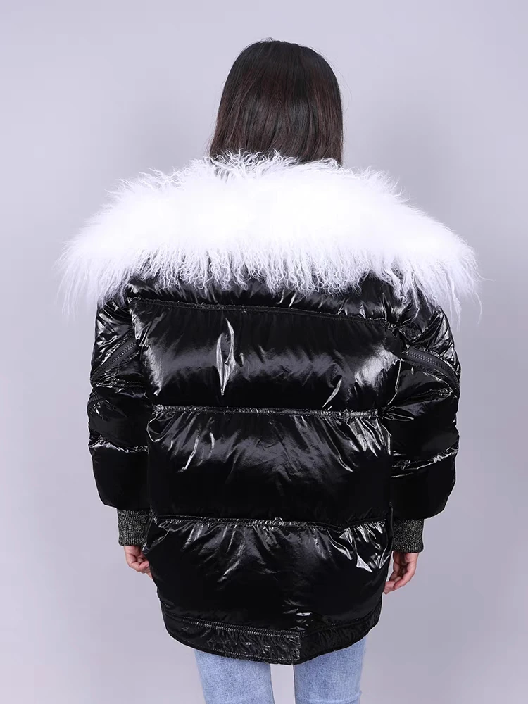 Fashion Women Down Jakcet with Real Lamb Fur Collar CX-G-D-17A