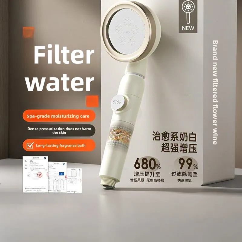Fragrance Filter Pressurized Shower Bath Double Filter Yuba Shower Head High Value Dechlorination  Shower Head High Pressure