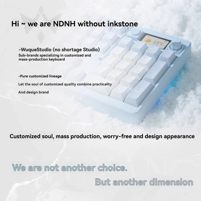 คีย์บอร์ดกลไก NDNH รุ่น ND104 ไร้สาย แบบสามโหมด รองรับการเปลี่ยนสวิตช์แบบ Hot-Swap ไฟ RGB ปรับแต่งได้ ตัวเครื่องอะลูมิเนียม CNC สำหรับใช้งานในสำนักงานและเล่นเกม