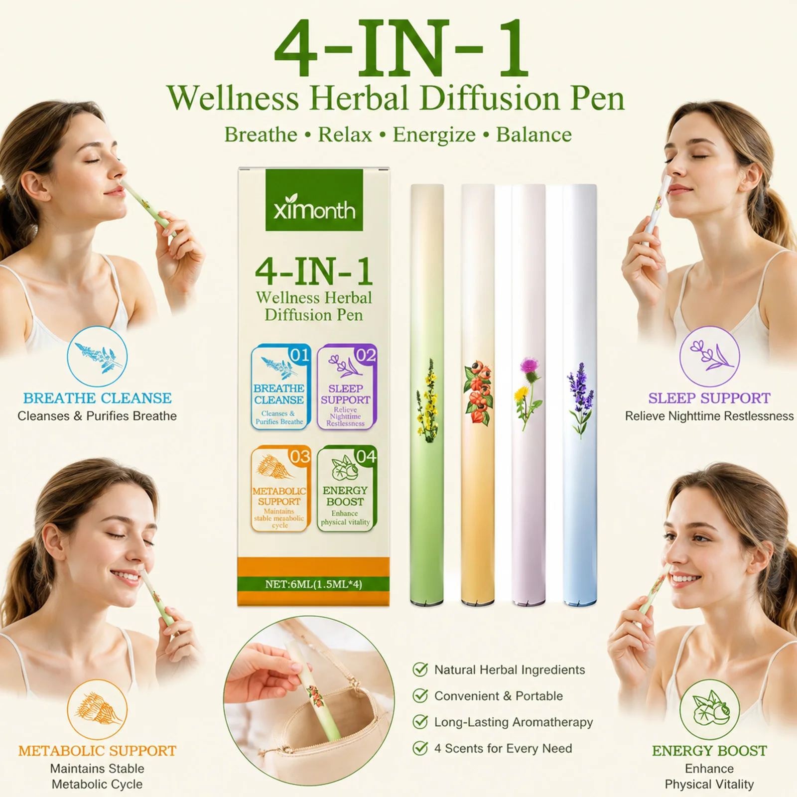 4-in-1 ハーバルエッセンスディフューザーペンセット 天 - Skincare Herbal のレビューと価格