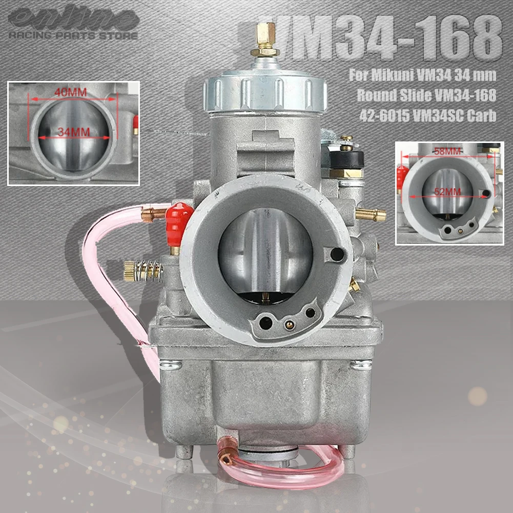 

Motorcycle Aluminum Alloy Carburetor For Mikuni VM34 34 mm Round Slide VM34-168 42-6015 VM34SC Carb Motorcross Accessories