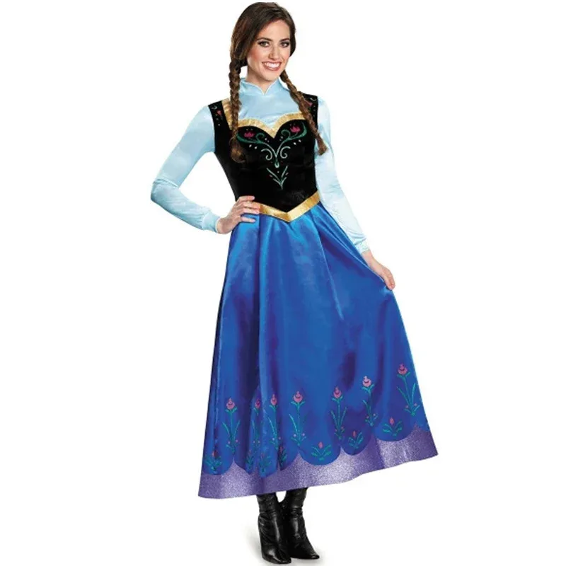 Frozen Costume Dress Anna Cosplay Costumes Dresses for Adult Women Anna Princess Clothing Halloween Party Clothes