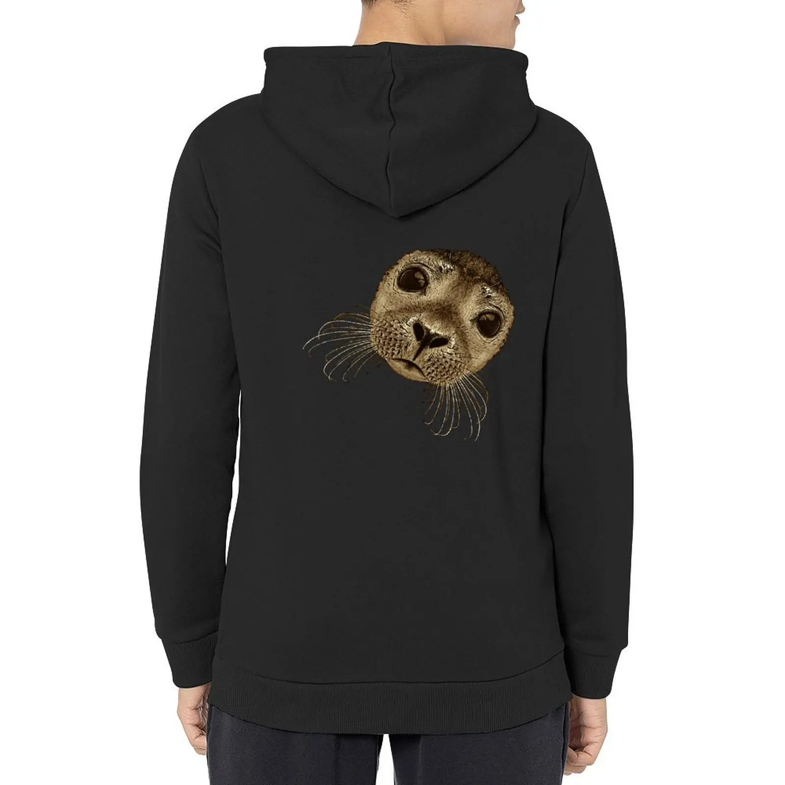 

seal face, cute aquatic animals, super cute animal motifs Hoodie men's autumn clothes hooded shirt men wear big size hoodie