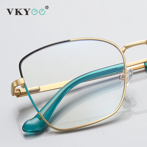 Imagen 2 del producto VICKY gafas de lectura cuadradas de Metal con montura grande, diseño de moda, gafas antiluz azul para mujer, prescripción personalizable PFD3062