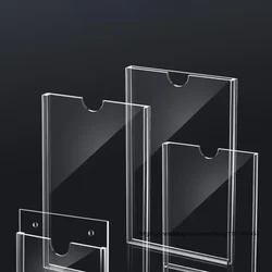 A4 Acrylic Display Stand with Transparent Glass Box - Ideal for Photo Cards and Brochure Presentation