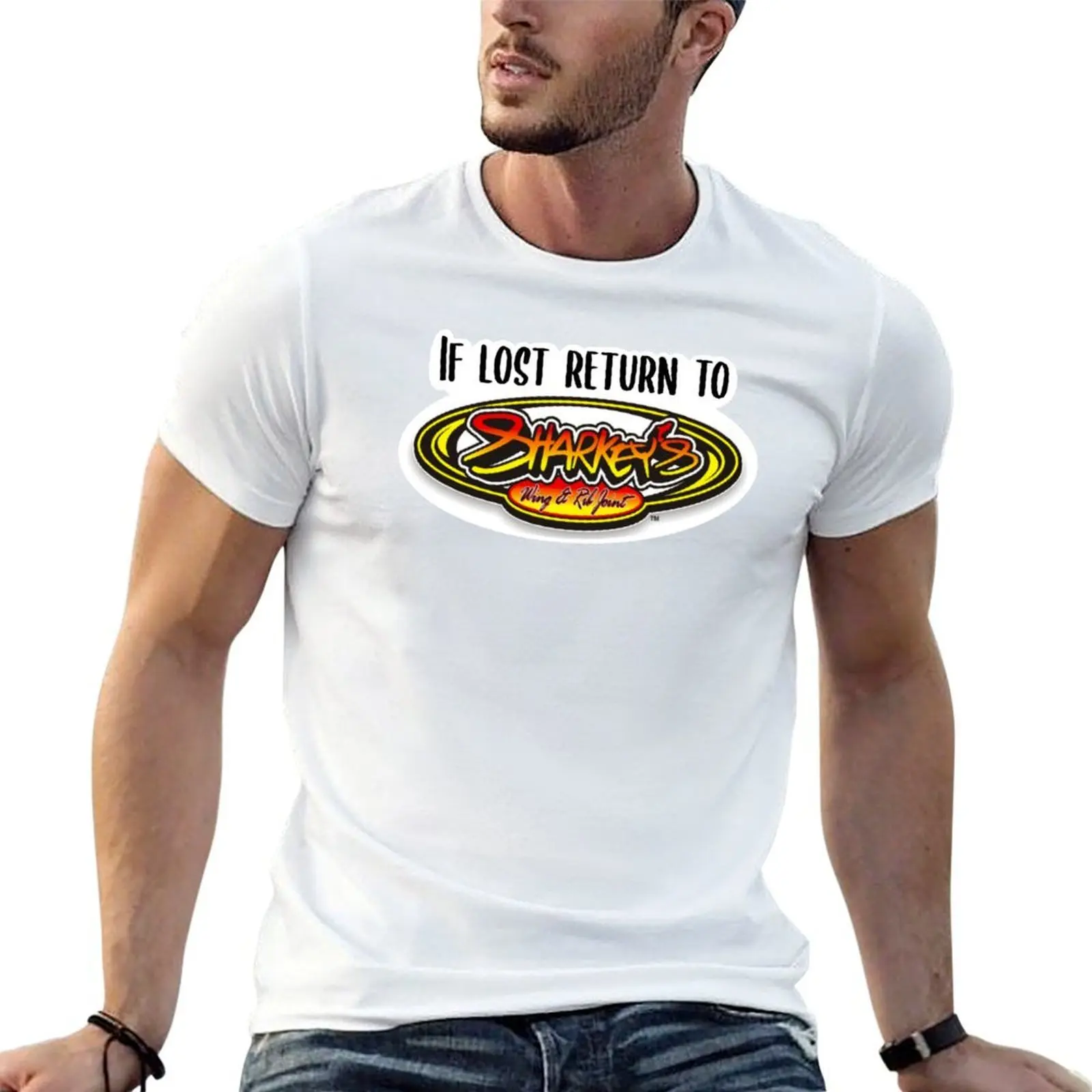 If lost return to Sharkeys T-Shirt graphic shirts blacks mens designer clothes