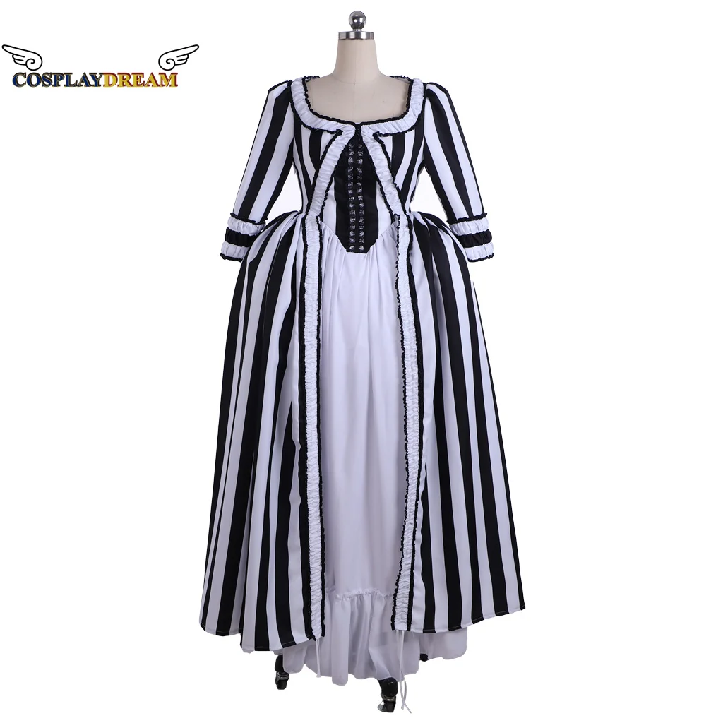 

Victorian Ladies Striped Dress Black Striped Dress Victorian Ladies Prom Dress Skirt Victorian Woman Warrior Long Dress
