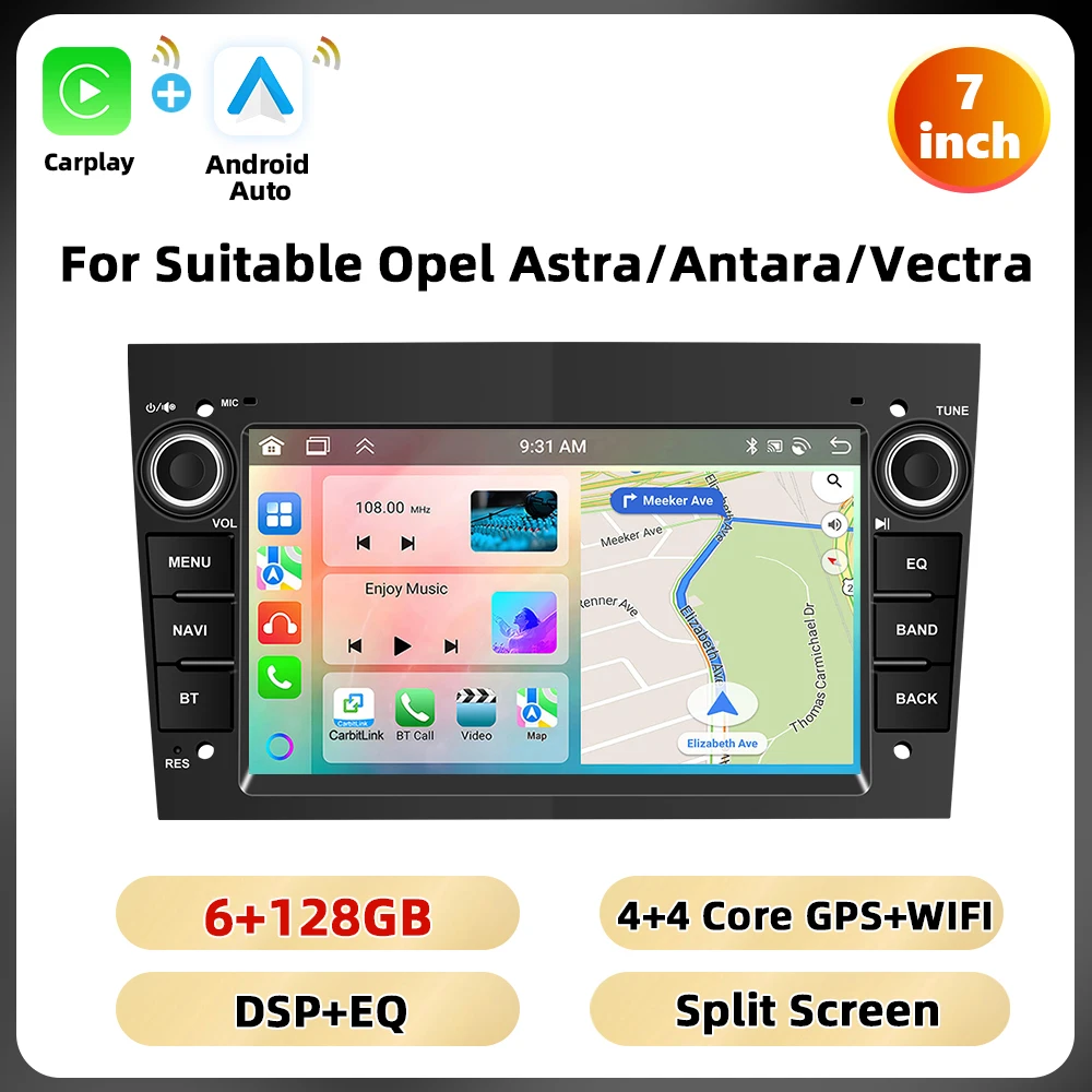 Podofo 7 ''2 + 64G Autoradio Voor Opel Astra Antara Vectra Corsa Multimedia Speler GPS WIFI Carplay Android auto BT RDS Auto Audio